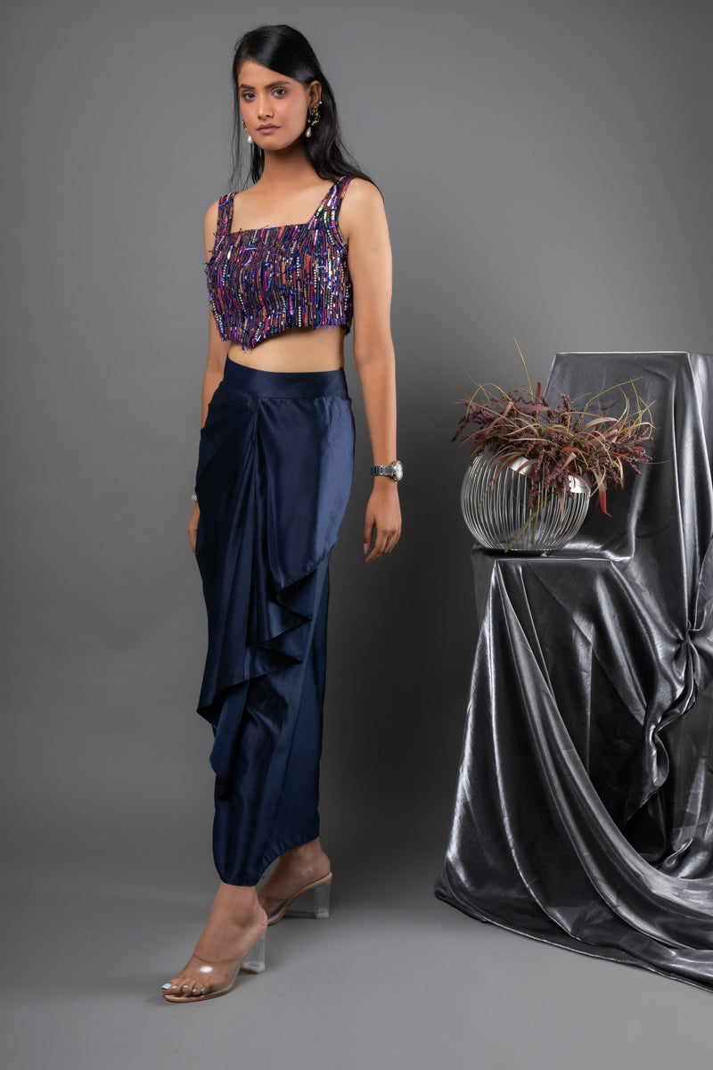 Lazuli Blouse and Drape Skirt