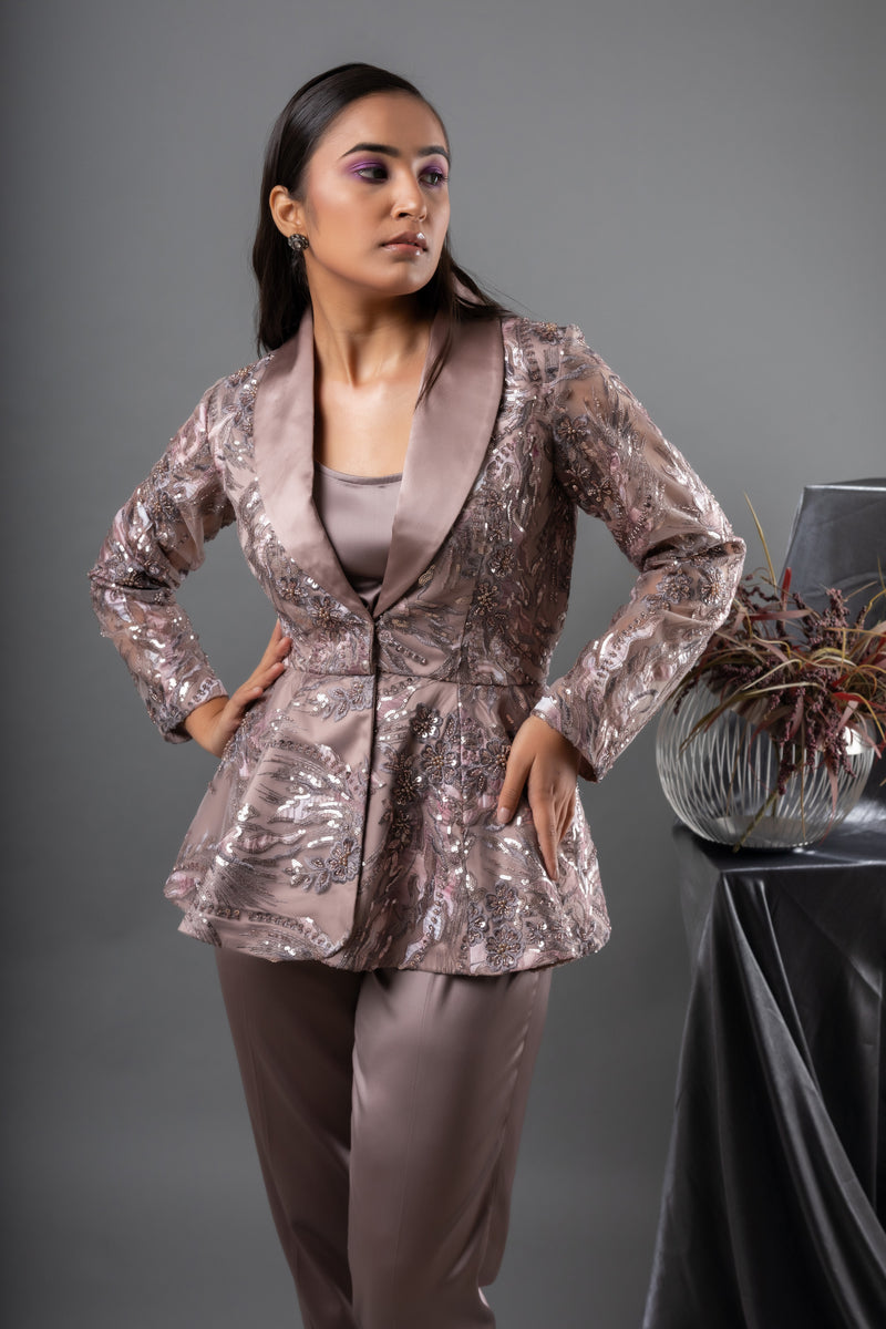 Rose Peplum Jacket Set