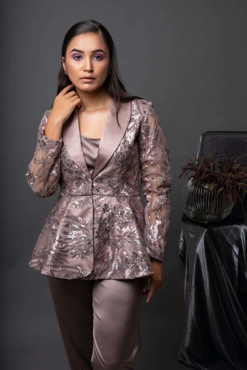 Rose Peplum Jacket Set