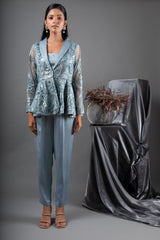 Aquamarine Peplum Jacket Set