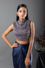 Arched Azurite Blouse and Drape Skirt