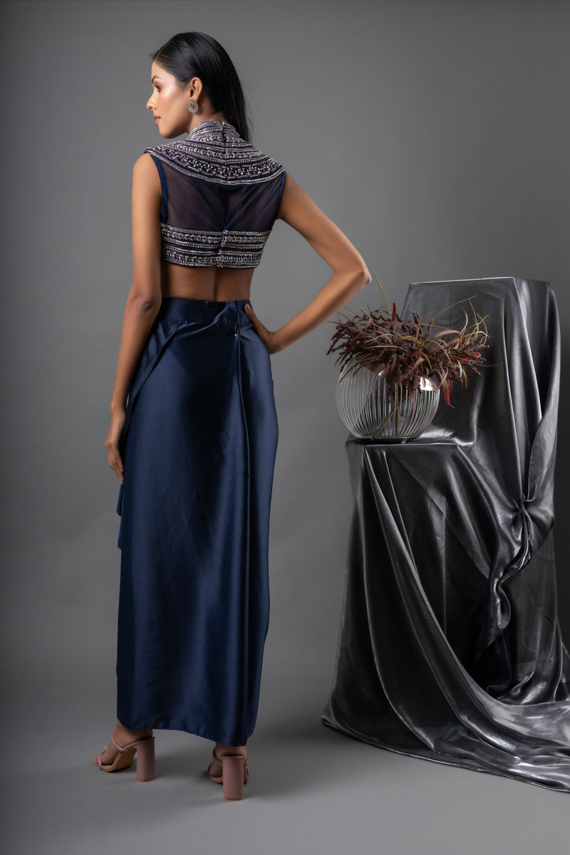 Arched Azurite Blouse and Drape Skirt