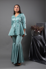 Turquoise Peplum Set