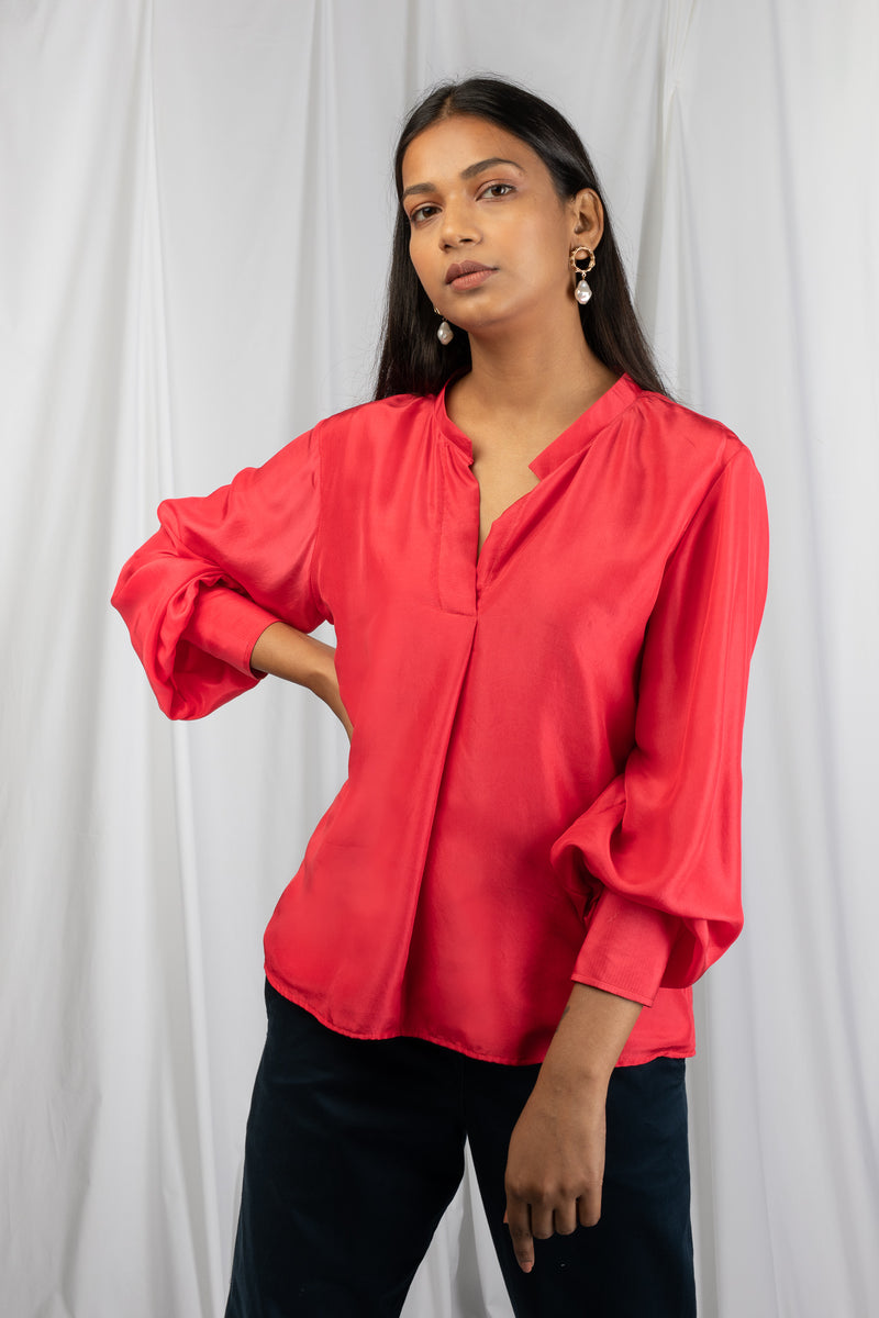 Classic Silk V-Neck Top