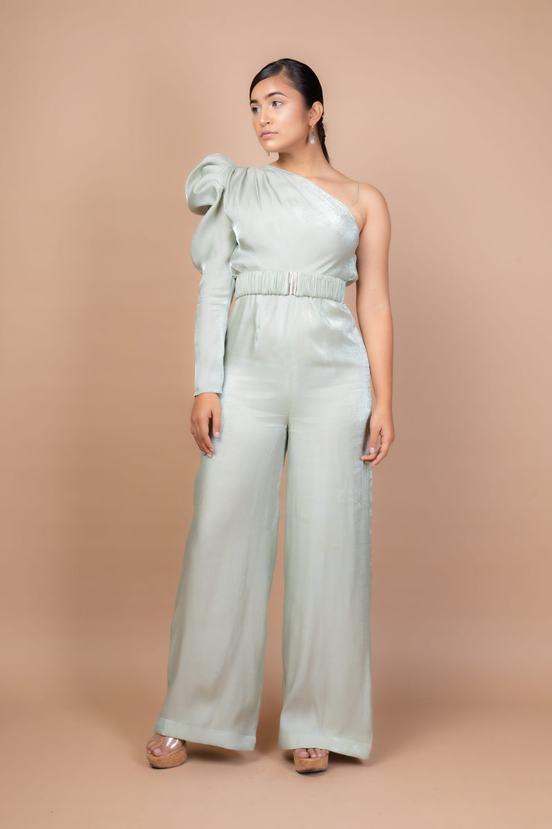 Sleeve Belted Jumpsuit