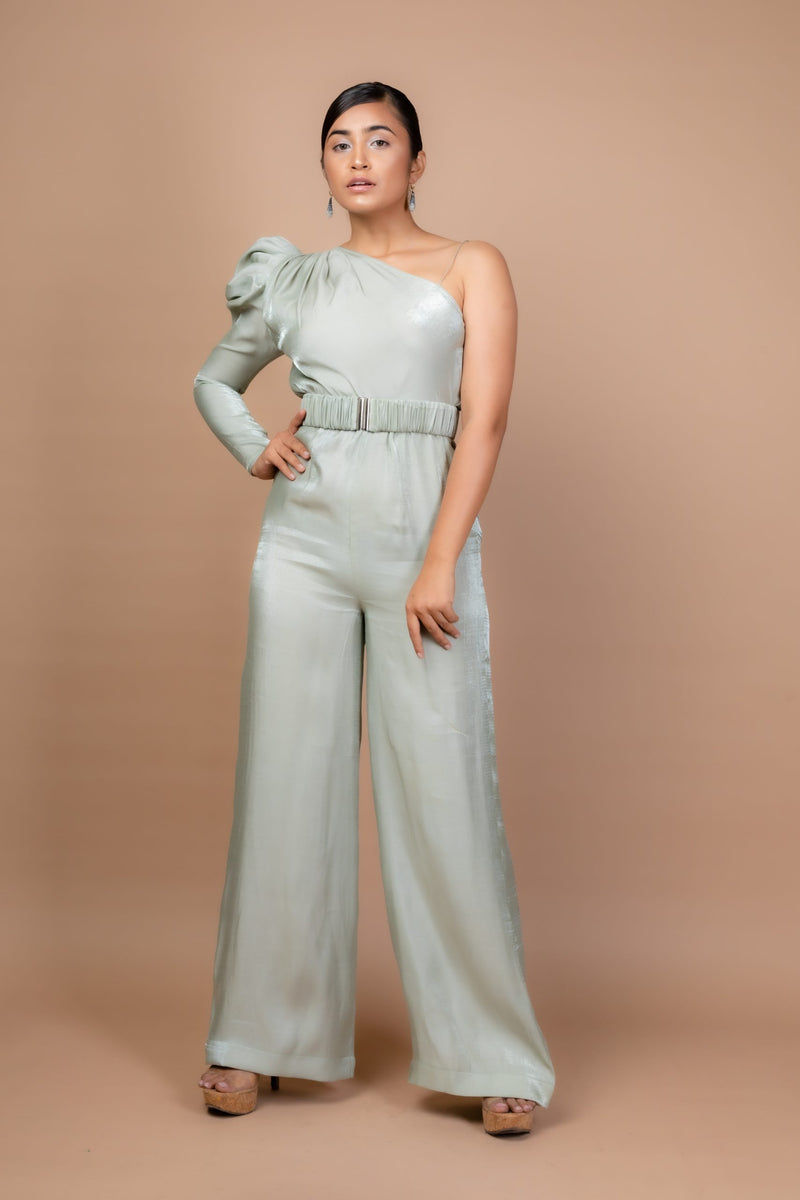 Sleeve Belted Jumpsuit