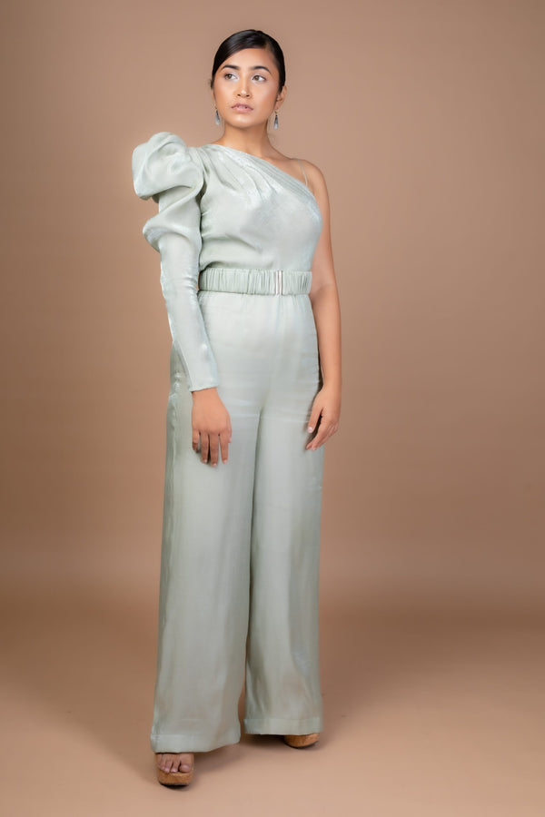Sleeve Belted Jumpsuit