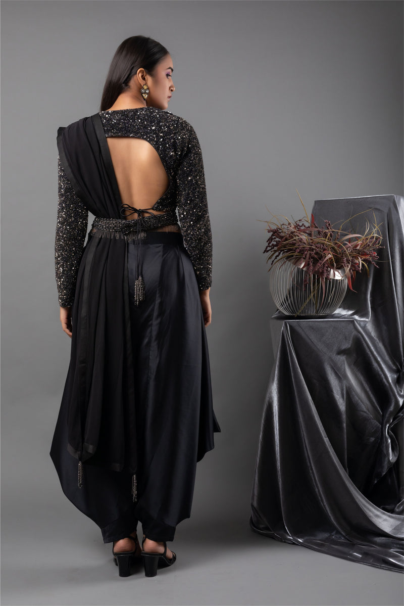 Obsidian Blouse with Draped Pants