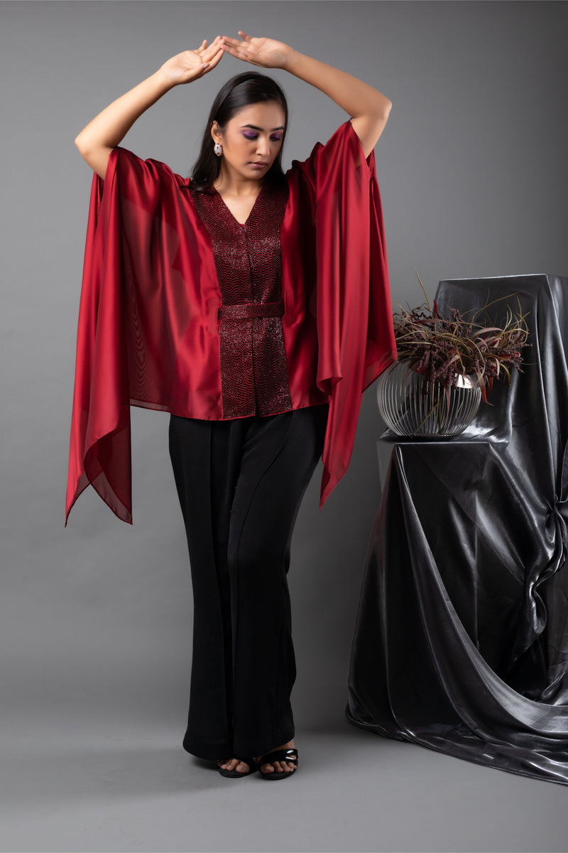 Ruby Ombre Cape with Pants