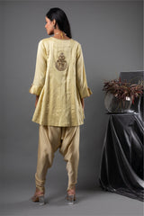 Cardamom Zardozi Kurta and Dhoti Set