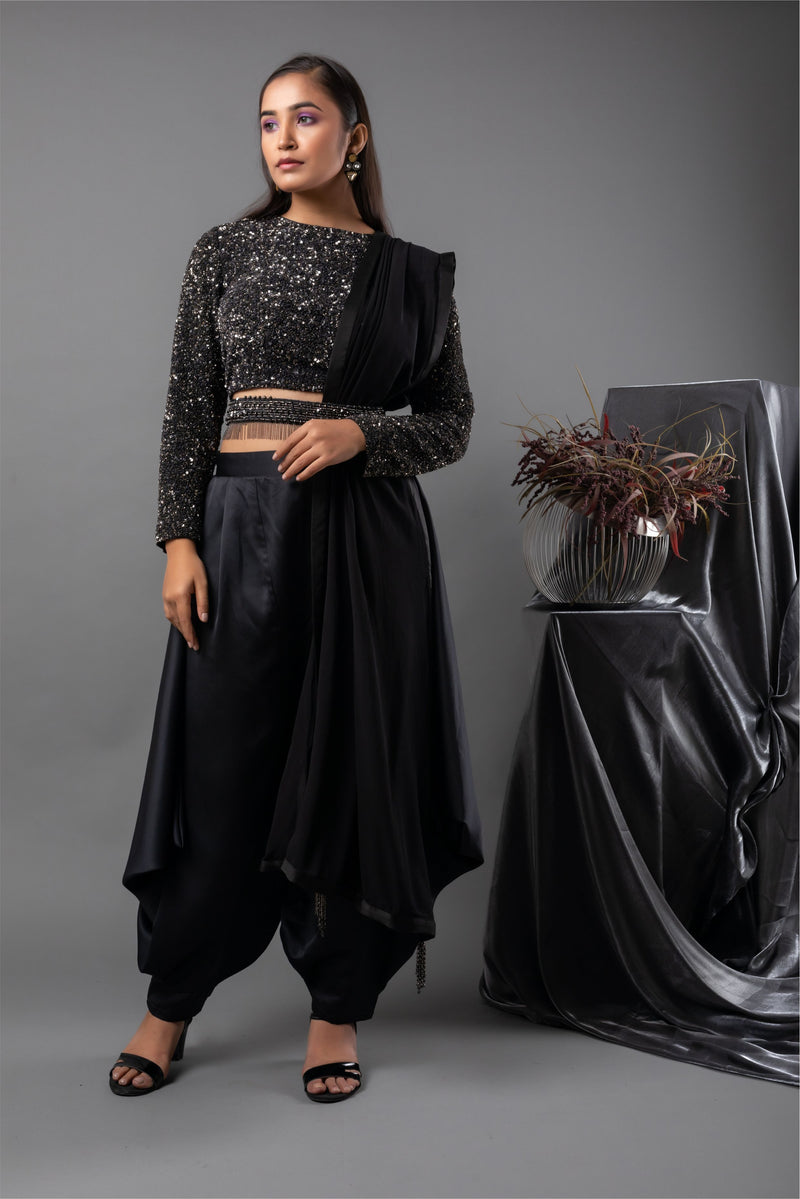 Obsidian Blouse with Draped Pants