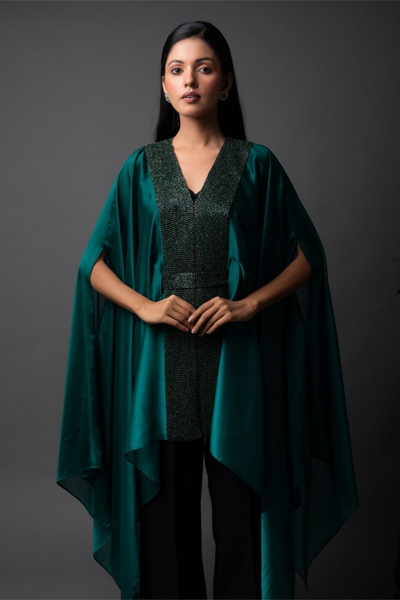 Emerald Ombre Cape with Pants