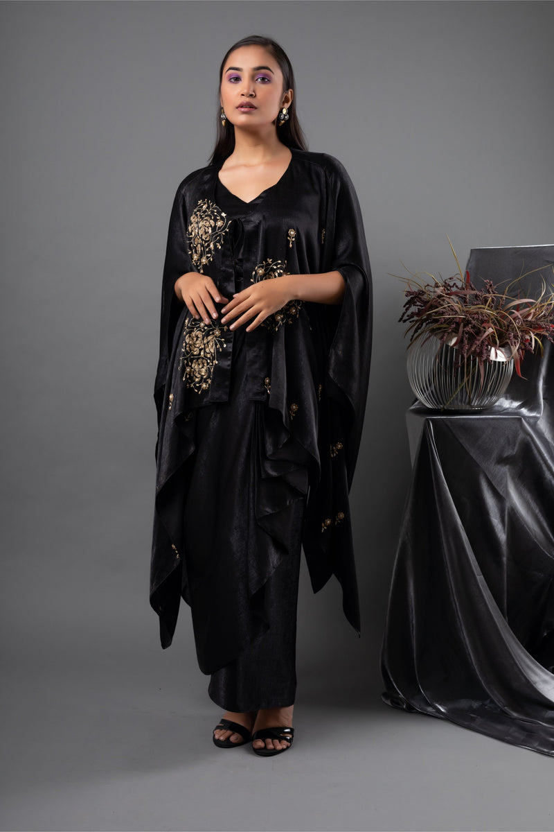 Onyx Cape and Drape Skirt Set