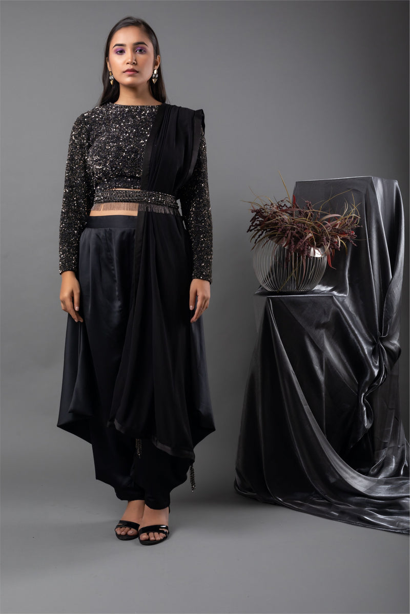 Obsidian Blouse with Draped Pants