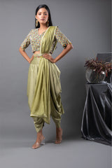 Kaleidoscope Blouse and Cowl Dhoti Set