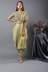 Kaleidoscope Blouse and Cowl Dhoti Set