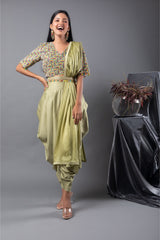 Kaleidoscope Blouse and Cowl Dhoti Set