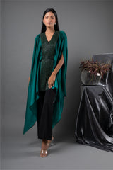 Emerald Ombre Cape with Pants