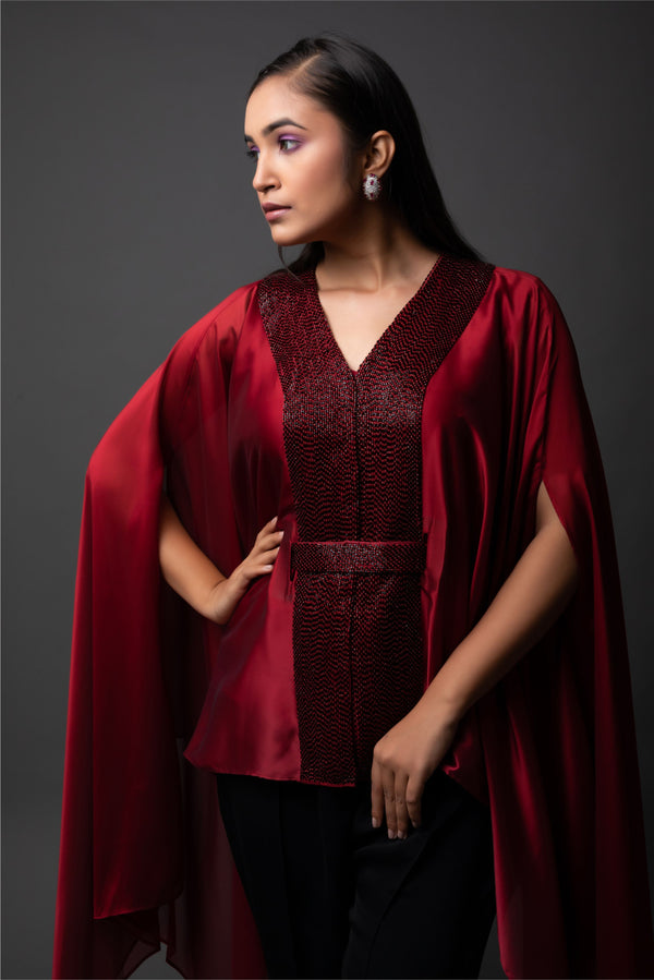 Ruby Ombre Cape with Pants
