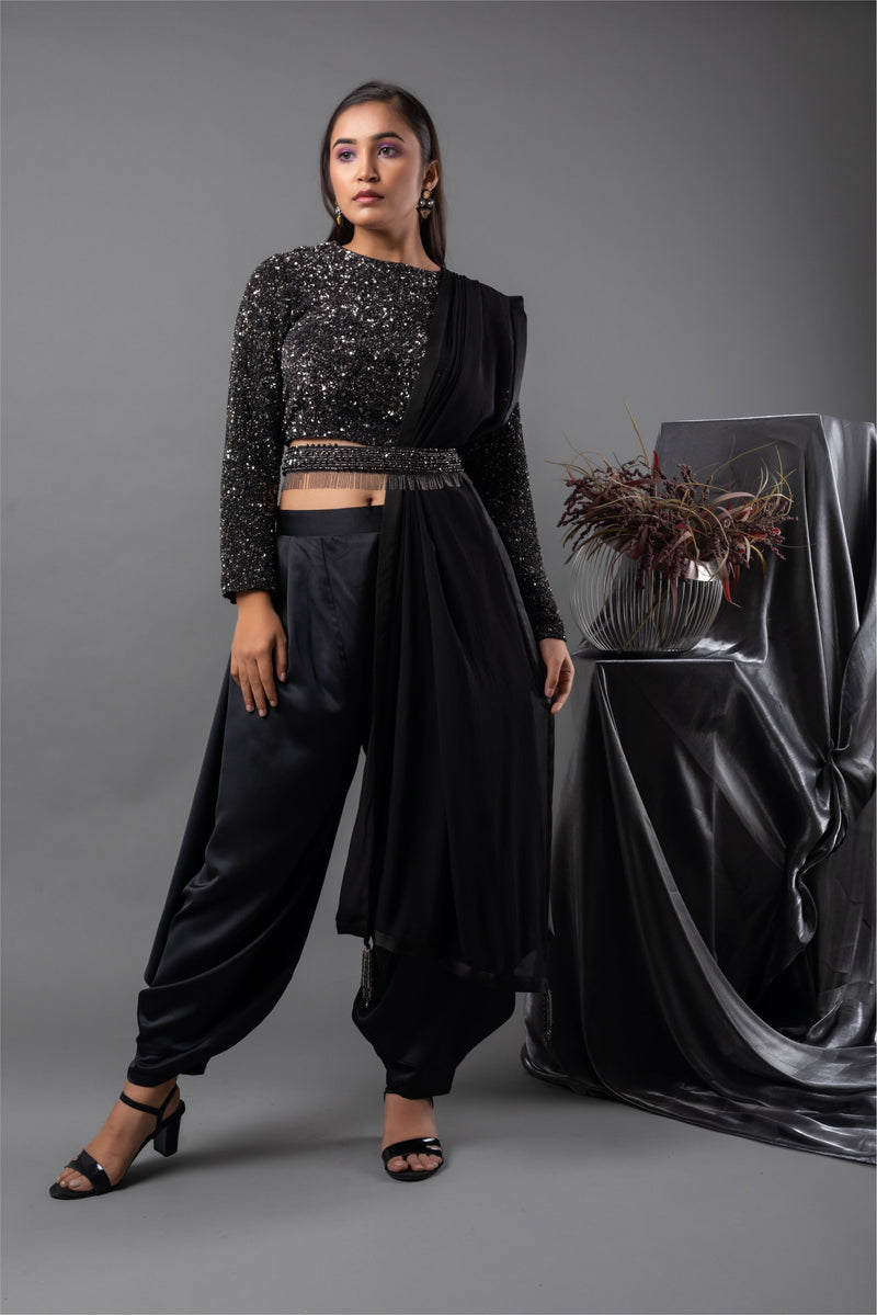 Obsidian Blouse with Draped Pants