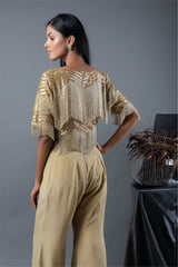 Amber String Blouse with Flare Pants