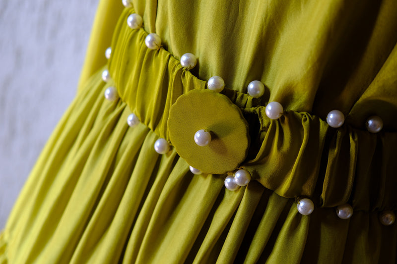 Silk Tiered Pearl Dress